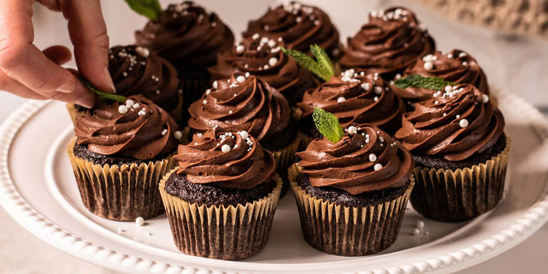 Belgian Mint Cupcakes with Whipped Ganache Frosting