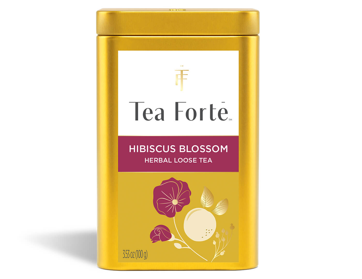 Hibiscus Blossom Loose Leaf Tea Canister - front view