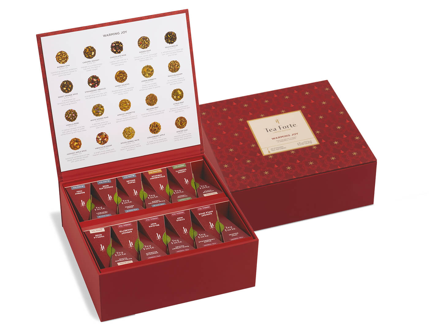 Tea Chest Warming Joy, open and closed