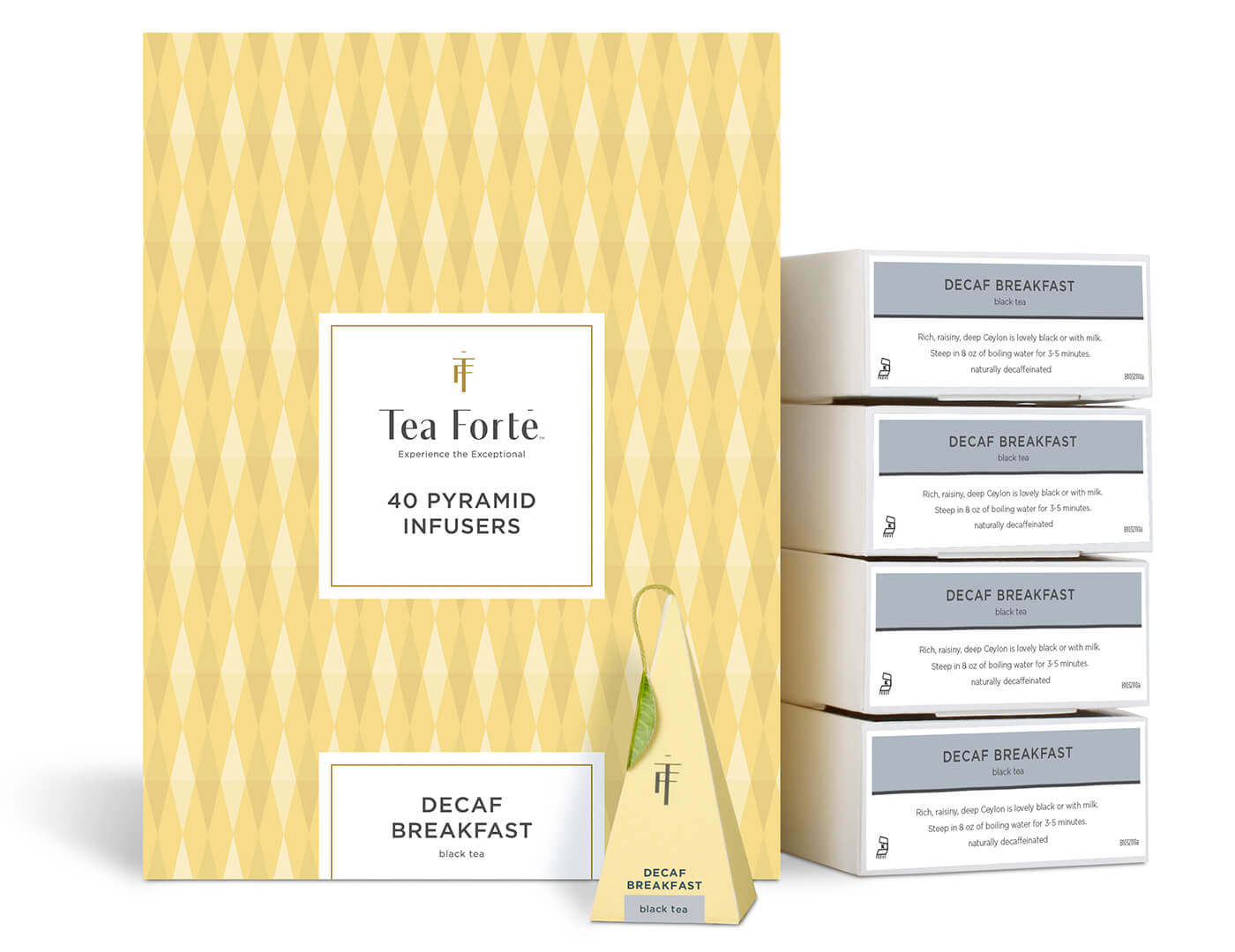 Tea Forte Decaf Breakfast Decaffeinated Black Tea, Loose Tea Canister Makes 35-50