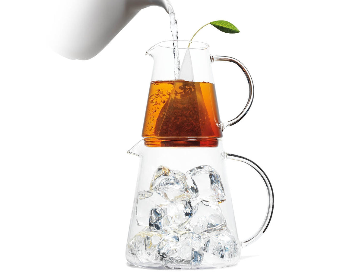 Tea Forte Tea Over Ice Steeping Pitcher + Tea Infuser Blends, Variety Pack  Tea Pitcher Sized Ice Tea Infusers (5pk) + Glass Serving & Brewing Pitcher
