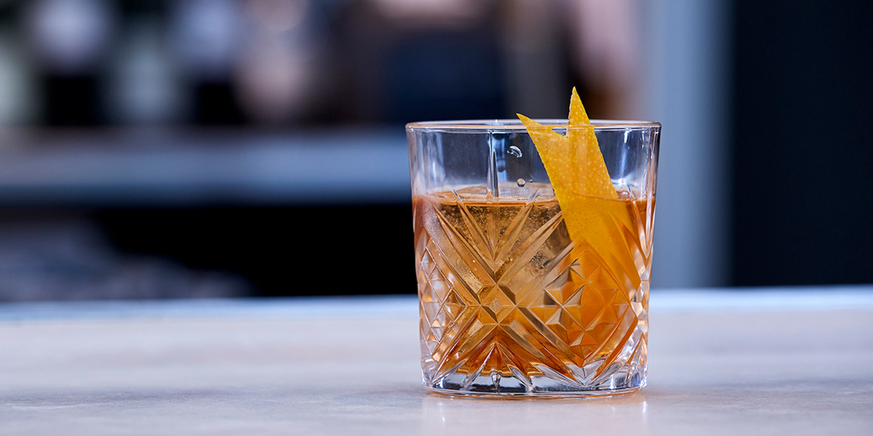 Earl Grey Old Fashioned in a glass