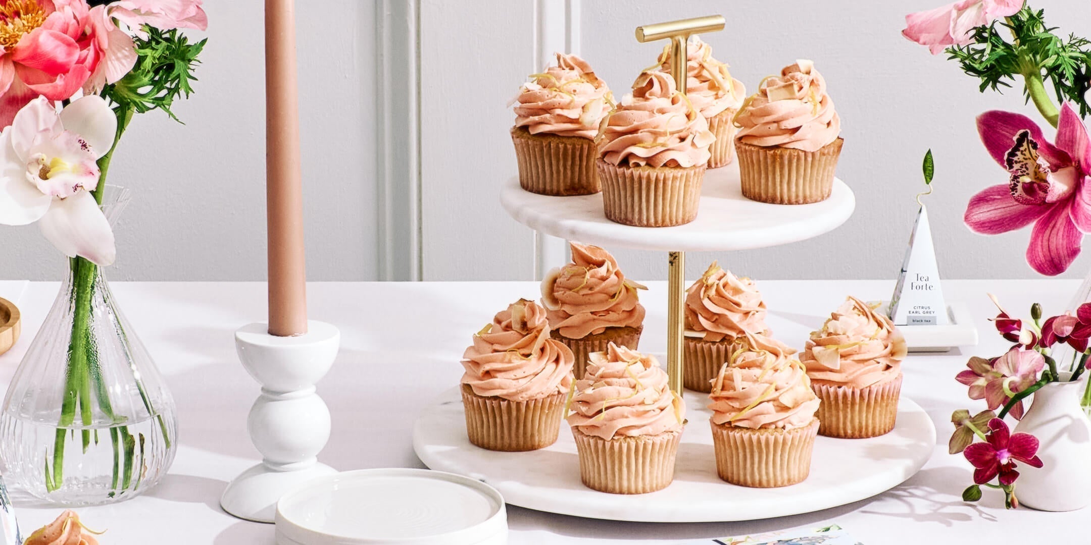 Tropical Passion Flower Cupcakes with Buttercream Frosting