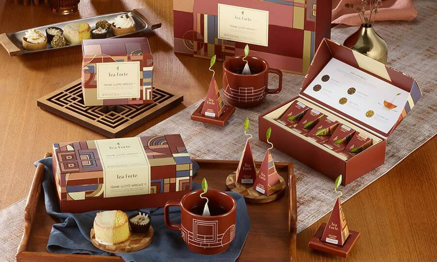 Frank Lloyd Wright tea collection and geometric teaware