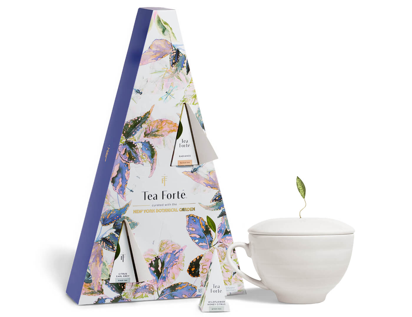 Demoiselle Explorers Tea Set, ne Demoiselle Advent of 12 teas and one Café Cup in Bone White