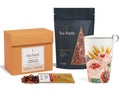 Herbal Tea Tasting Assortment Single Steeps Sampler box of 15 Single Steeps pouches and Jubilee Kati Steeping Cup and a one pound bag of Amber Tea Sugar