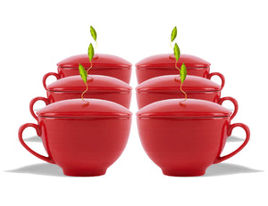 Ruby Red Café Cups - Set of Six