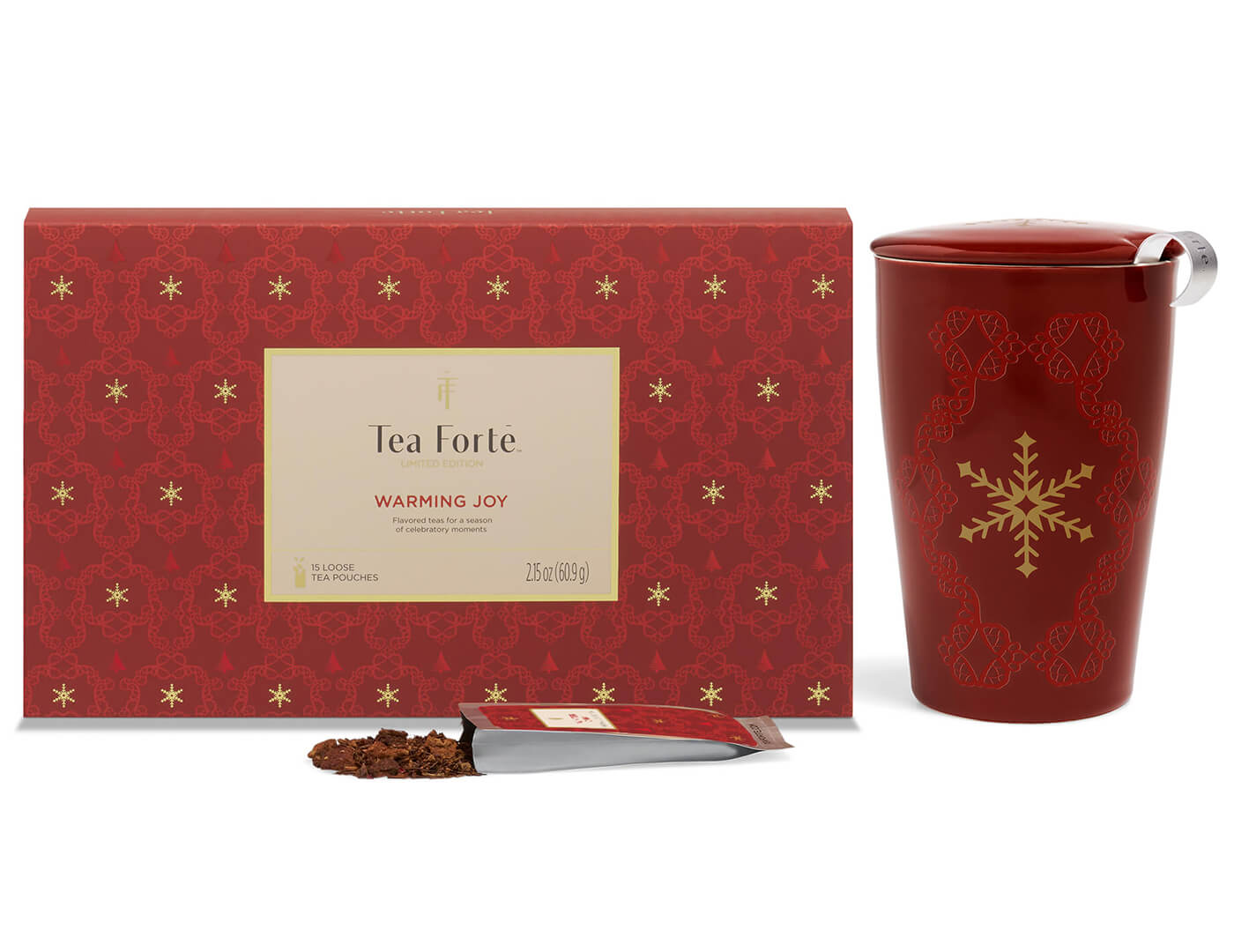 Warming Joy KATI® Steeping Cup & Single Steeps Sampler with tea pouch, set of 2 items