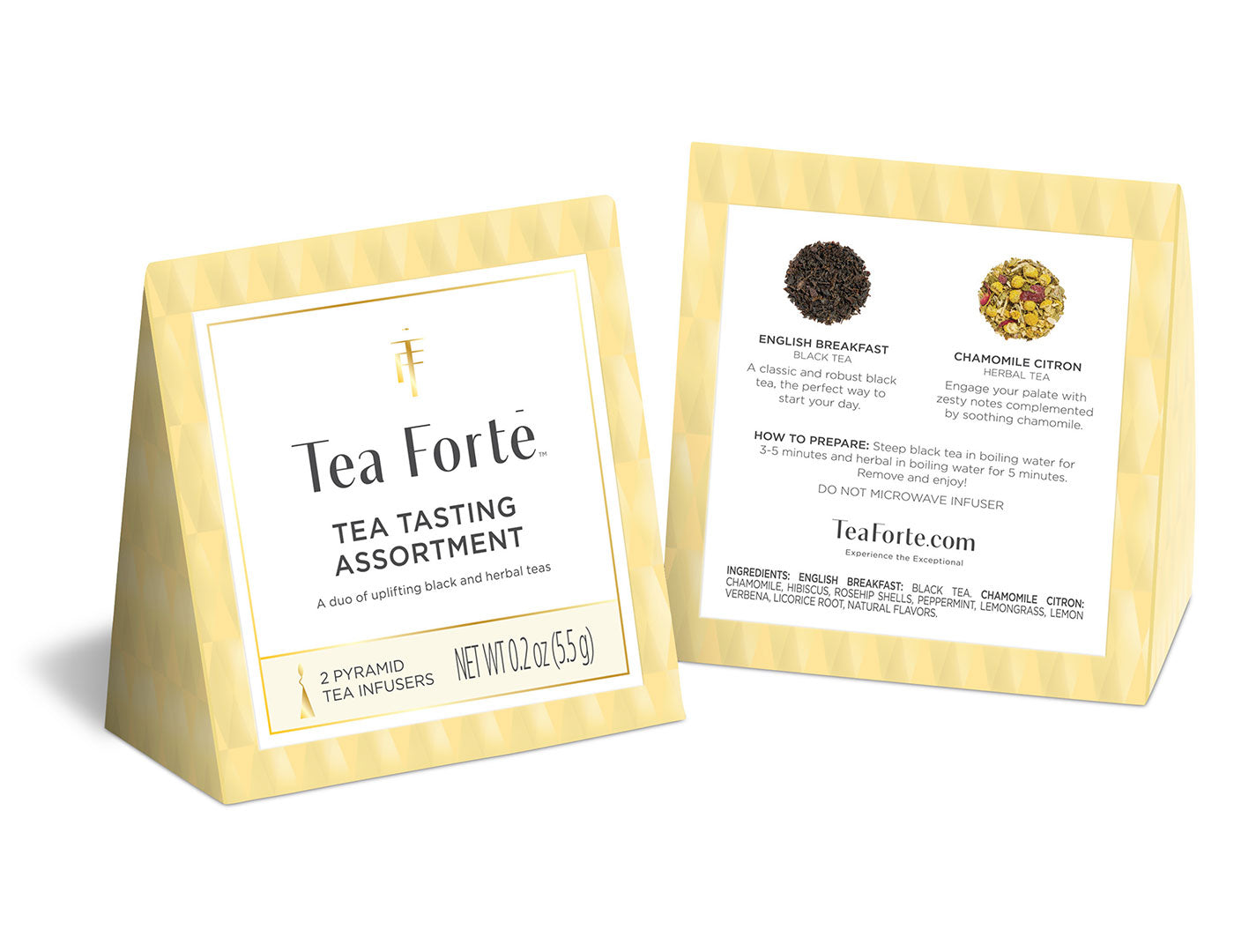 Tea Tasting Assortment Duo, front  and back of box