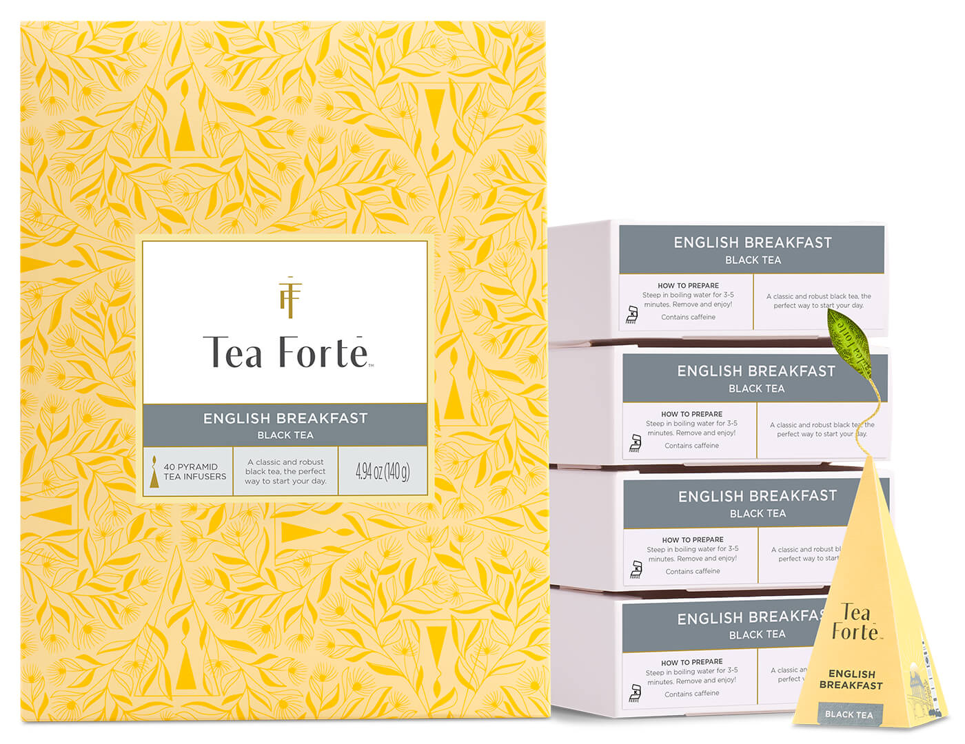 English Breakfast Event Box 40ct, open with infuser