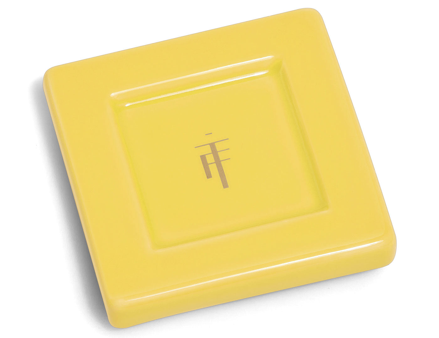 Tea Tray in Lemon Yellow, shown from above