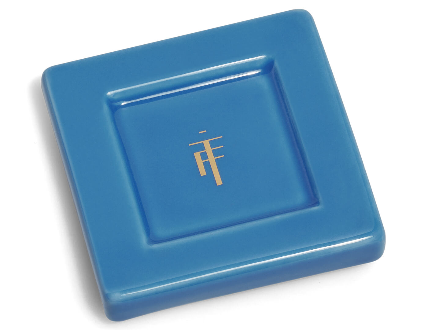 Demoiselle Tea Tray in Mystic Blue, shown from above