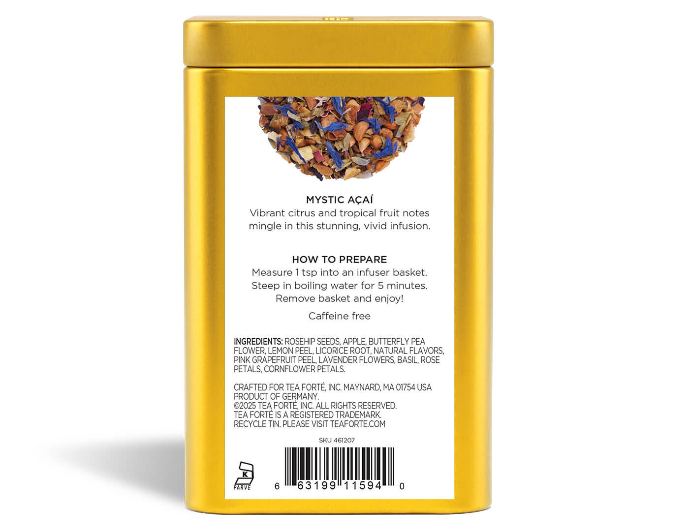 Mystic Açaí Loose Leaf Tea Canister - back view