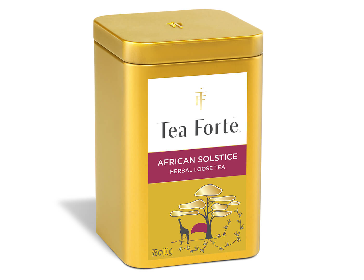 African Solstice tea in a Loose Leaf Tea Canister, side view