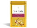 Citrus Mint tea in a canister of loose tea - front view