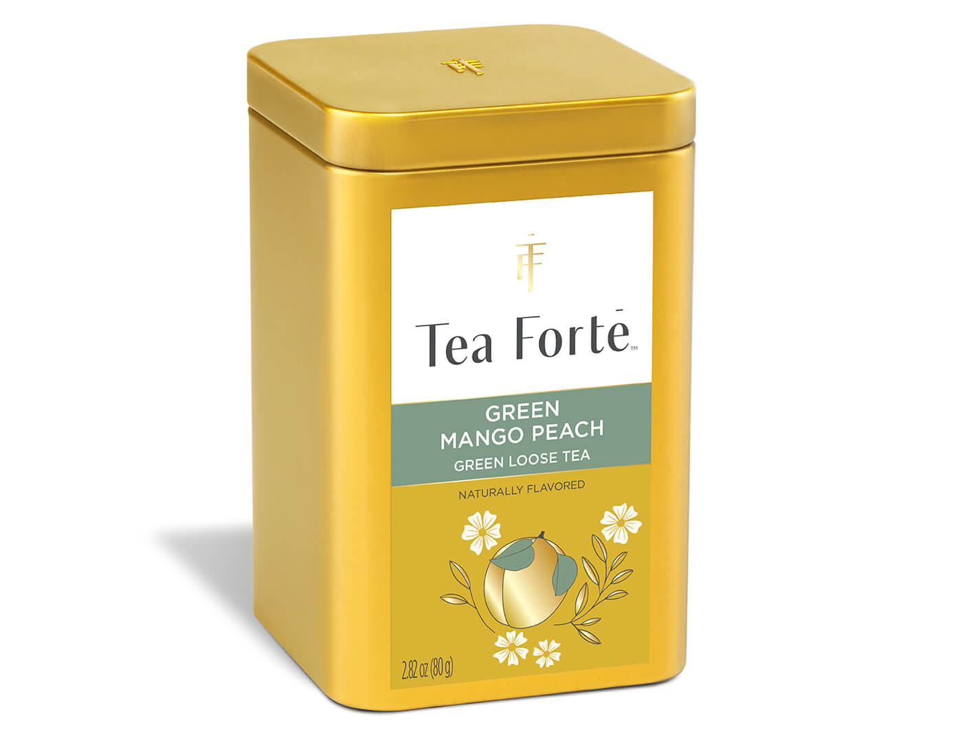Green Mango Peach Loose Leaf Tea Canister - side view
