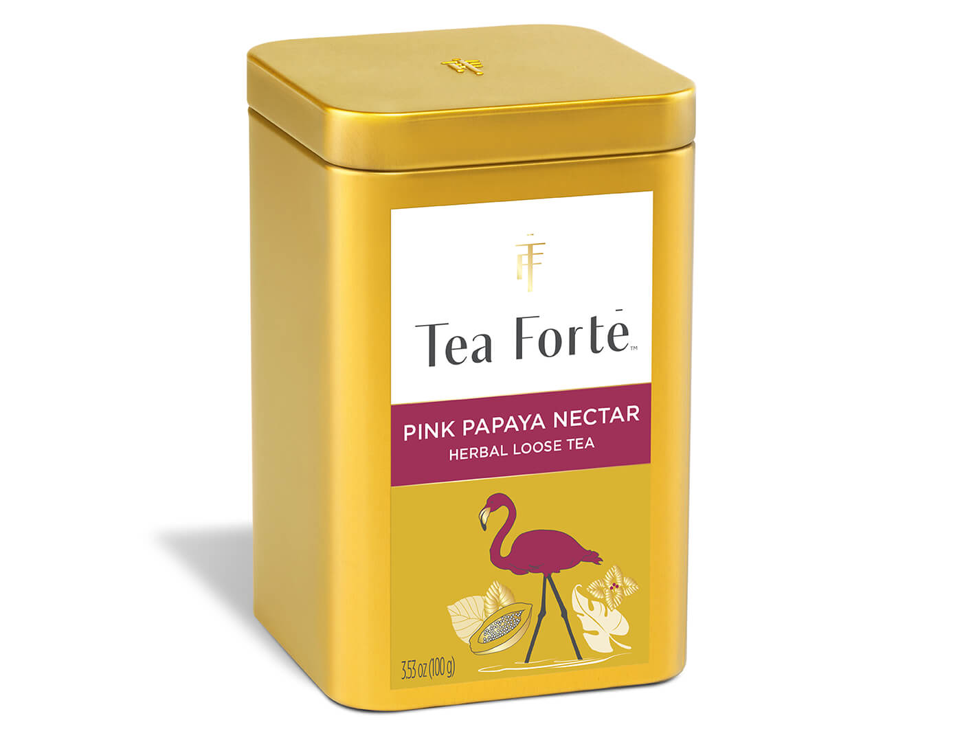 Pink Papaya Nectar Loose Leaf Tea Canister - side view
