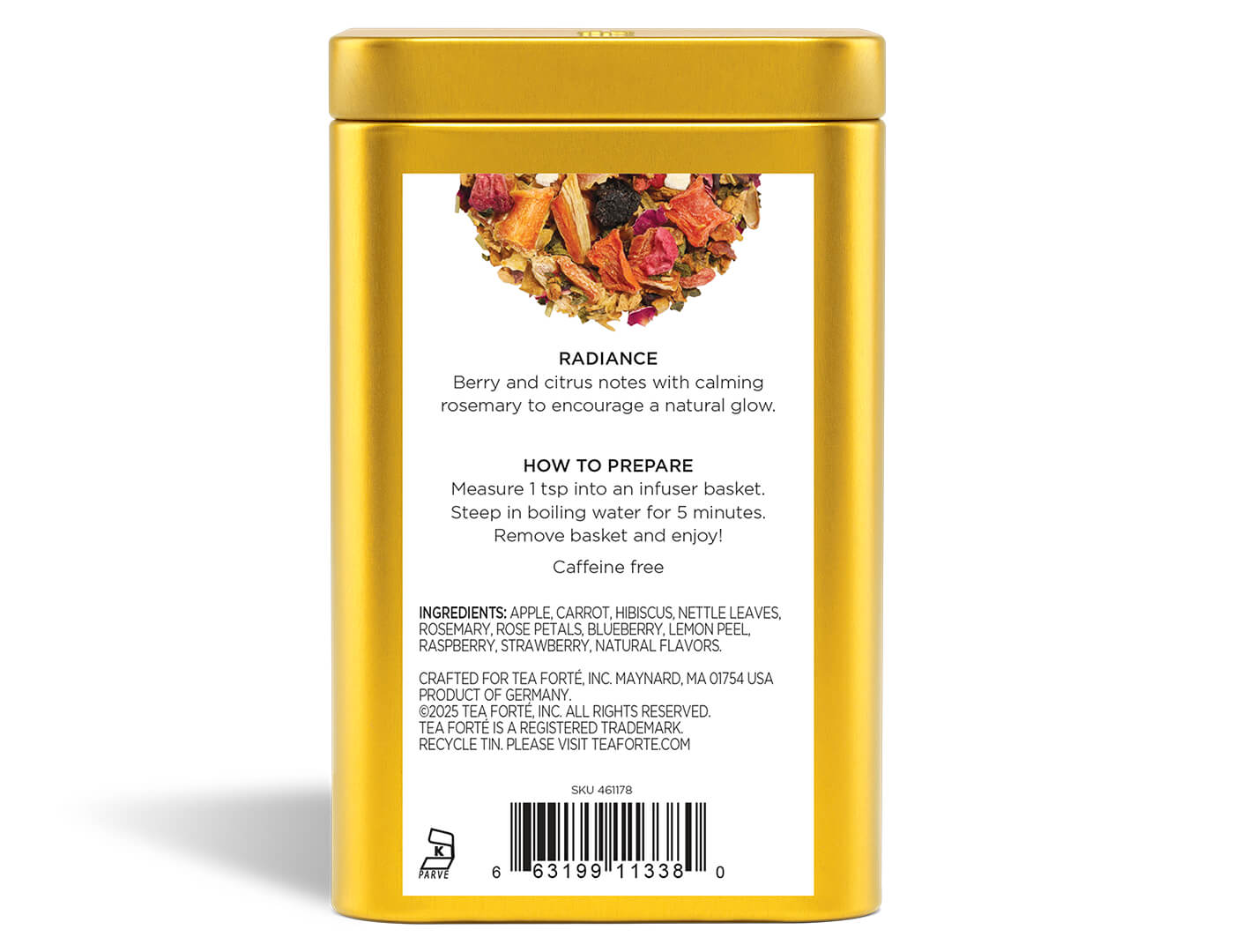 Loose Leaf Tea Canisters Radiance - back view