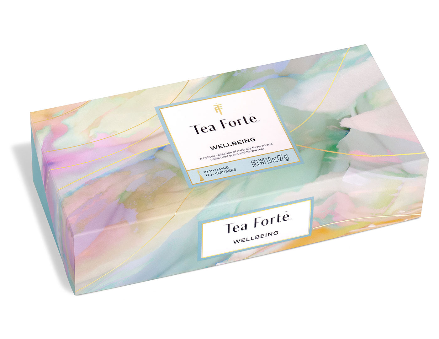 Wellbeing Petite Presentation Box of 10 teas, lid closed