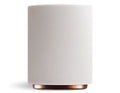Monty Milk Art Cup 11oz Matte White, front, with copper base