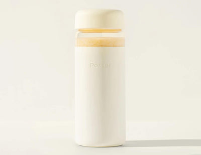 Porter Wide Mouth Reusable Glass Water Bottle- Off White – Dapple