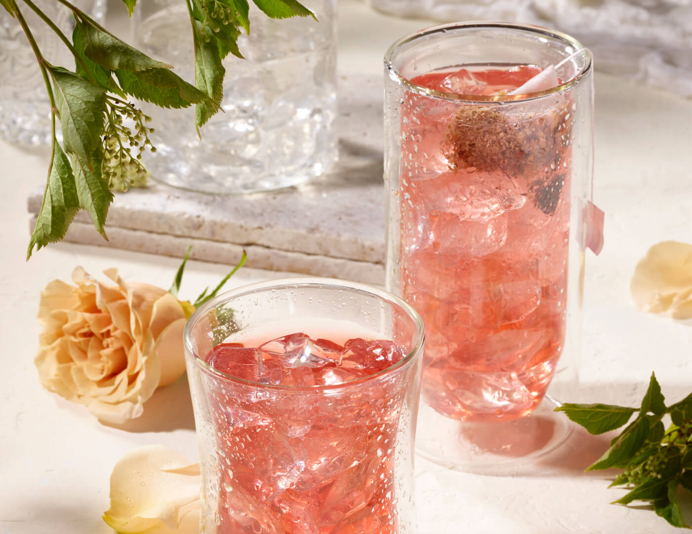 Cold Brew Elderflower Rose in glasses