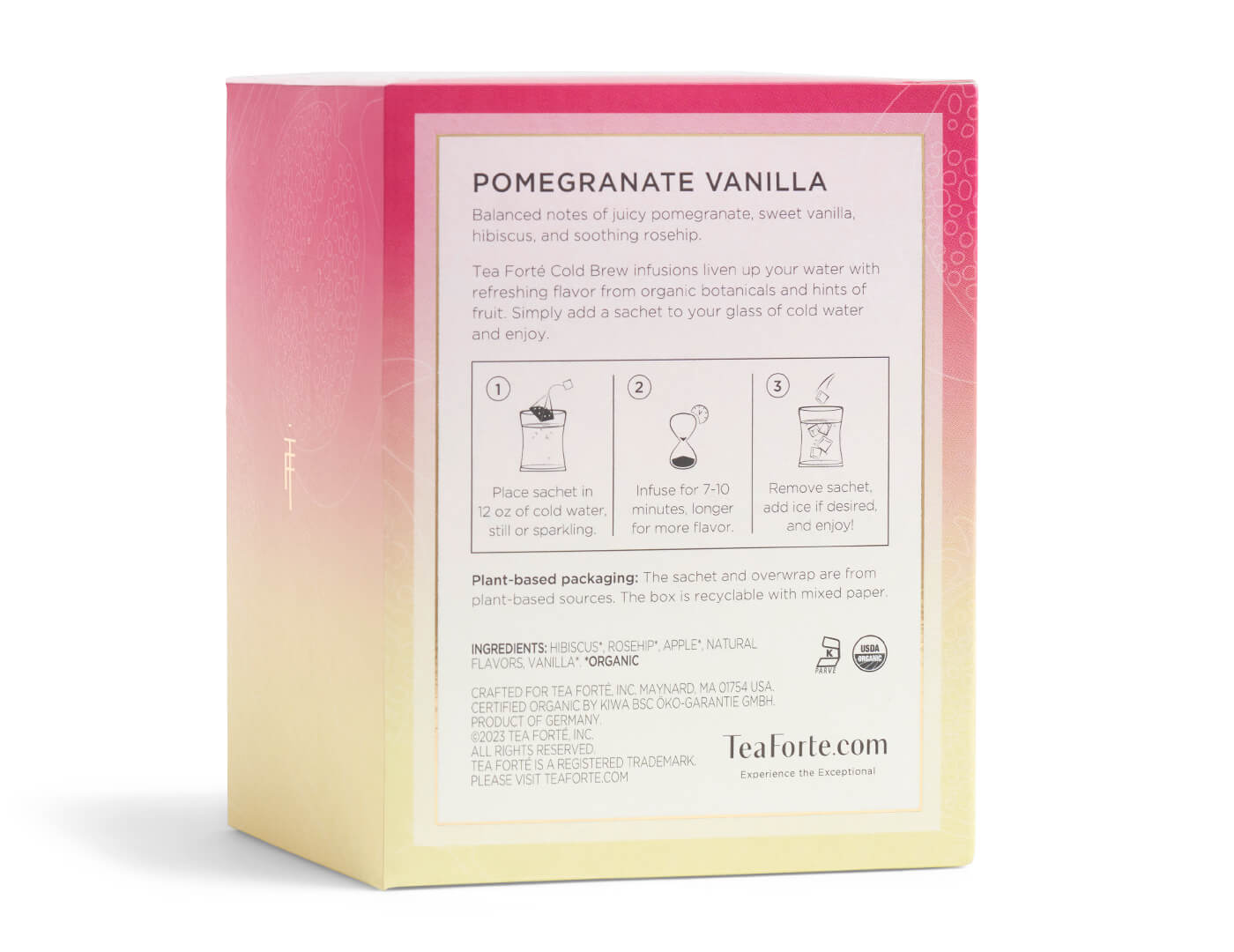 Box of Cold Brew Pomegranate Vanilla, back side