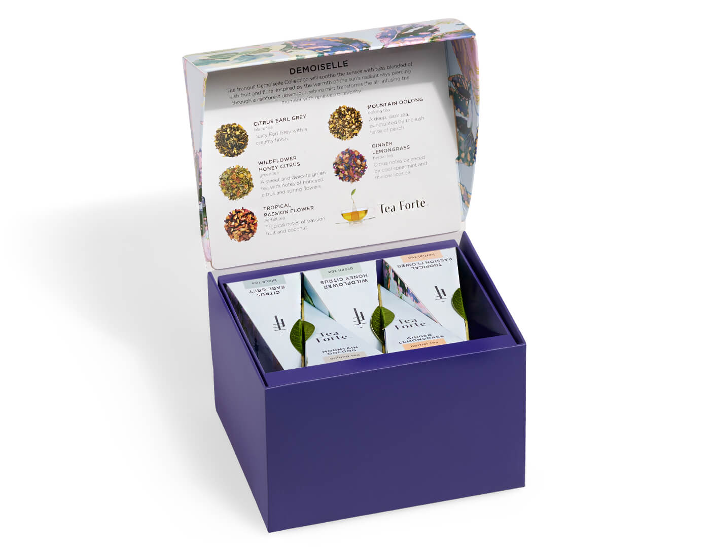 Demoiselle Gift Set Mini Petite Box of 10 teas, open lid