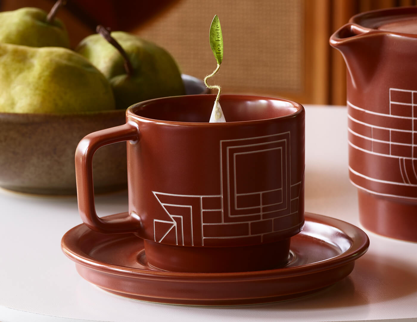 Tea Forte Frank Lloyd Wright Terra Teacup and Saucer - Thumbnail 3
