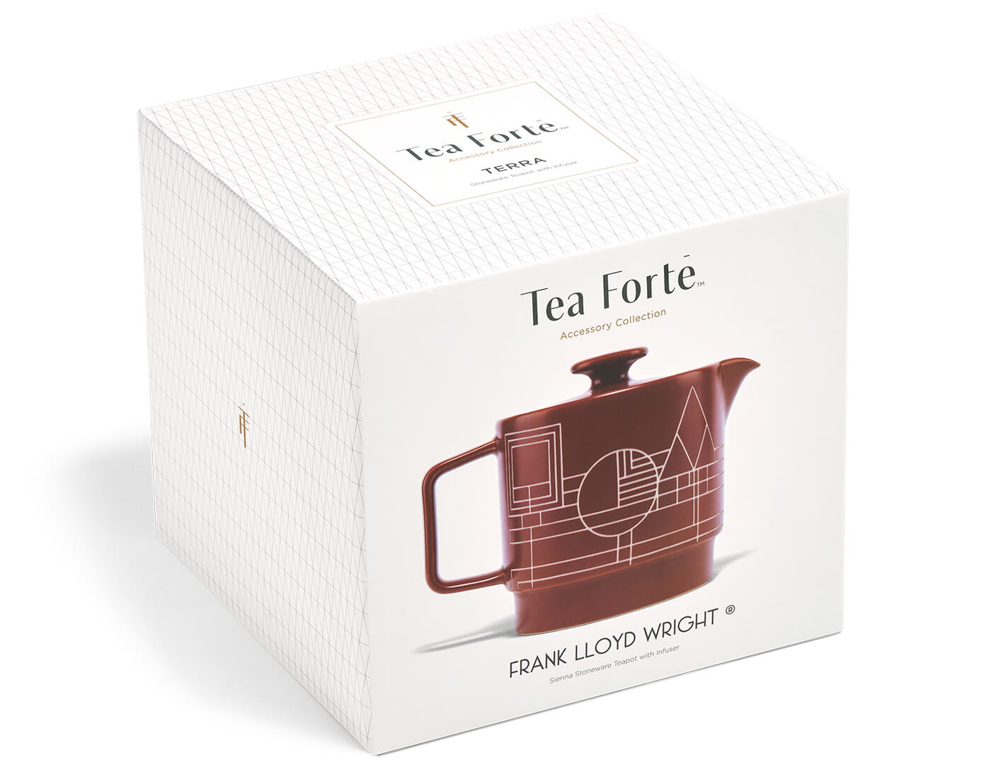 Terra stoneware Teapot with infuser box, front
