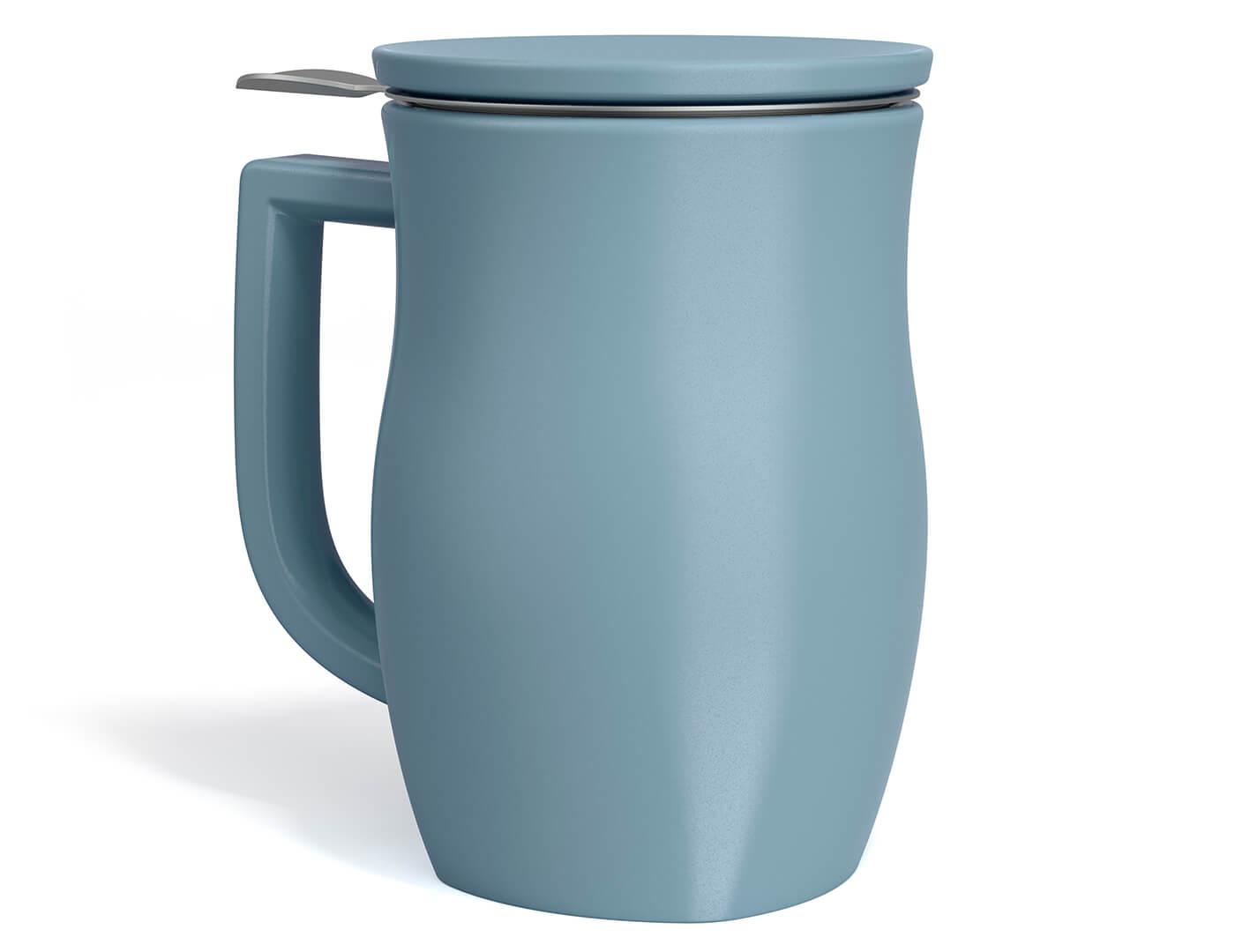 Stone Blue Fiore Steeping Cup with Infuser Luxury Teaware and