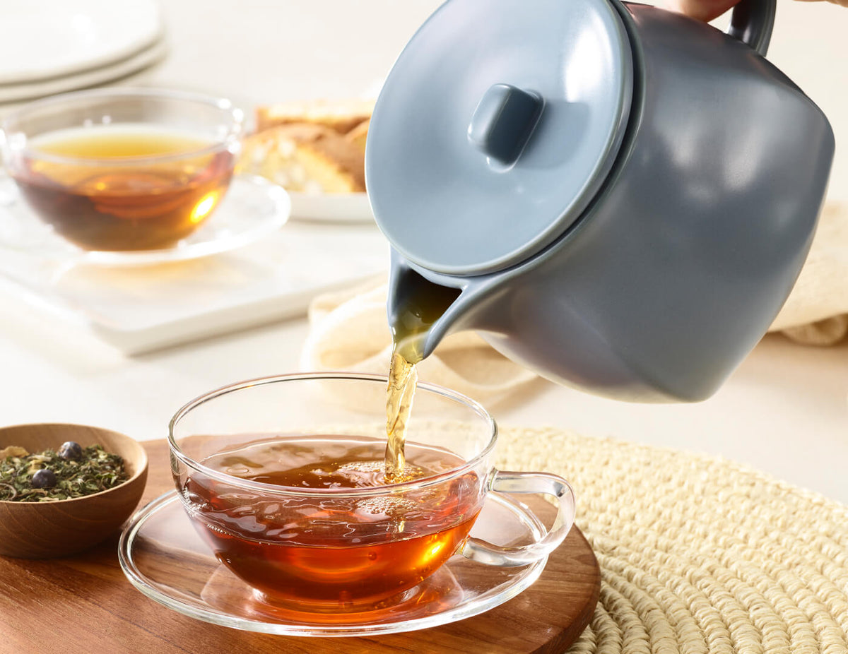 Stone Blue Fiore Steeping Cup with Infuser | Luxury Teaware and ...