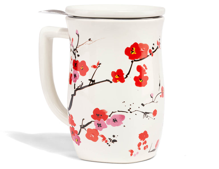 Fiore Sakura Steeping Cup with lid and infuser