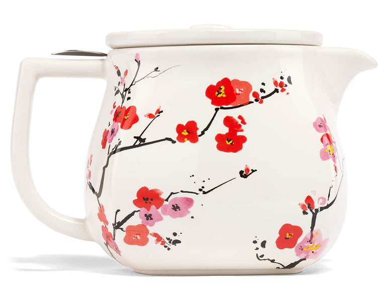 Fiore Sakura Teapot with infuser and lid on