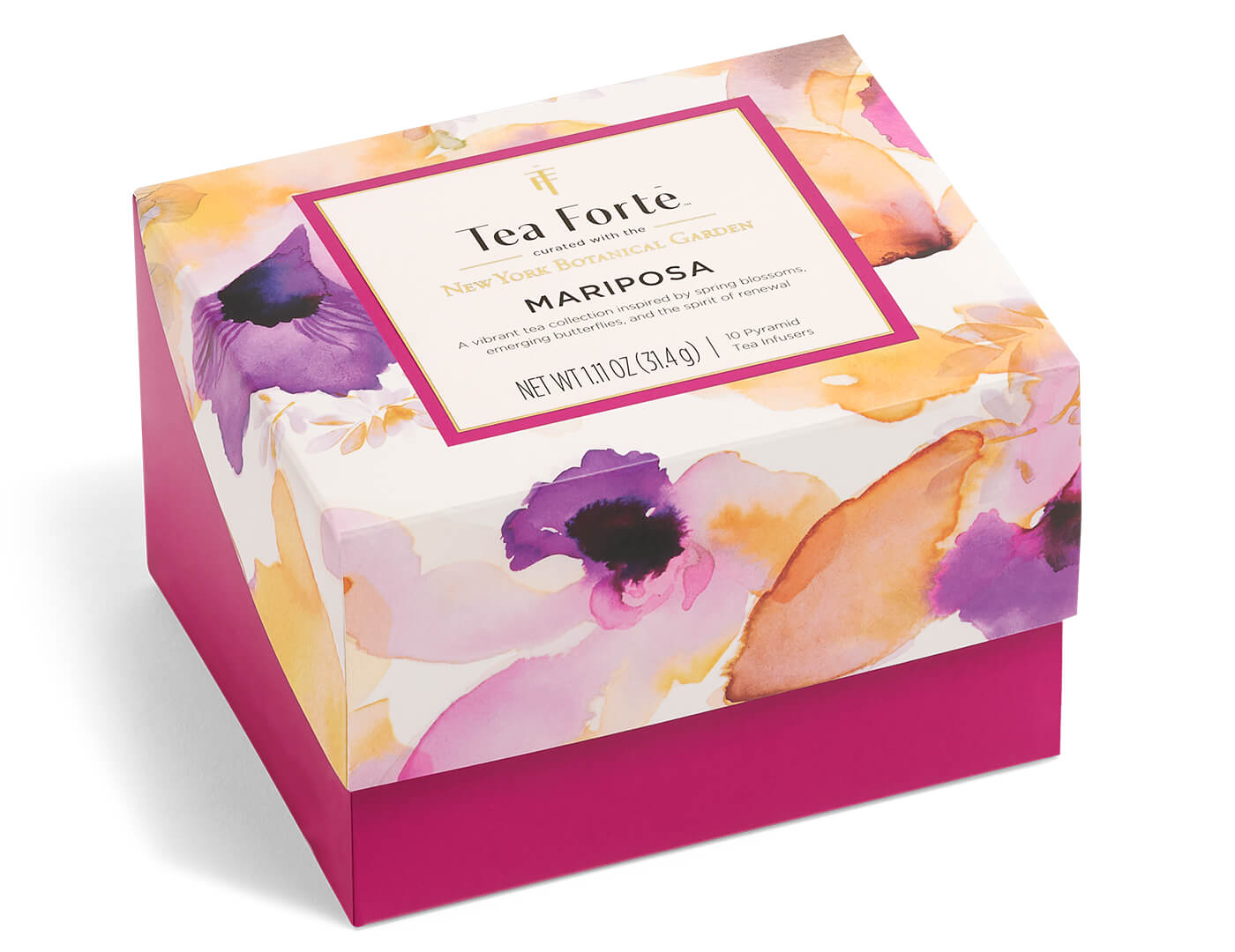Mariposa Gift Set Mini Petite Box, closed, of 10 pyramid tea infusers