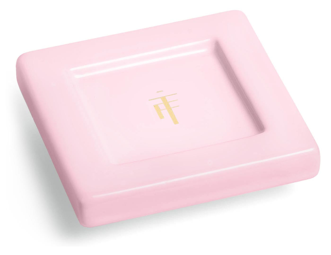 Rose Pink Tea Tray with gold monogram