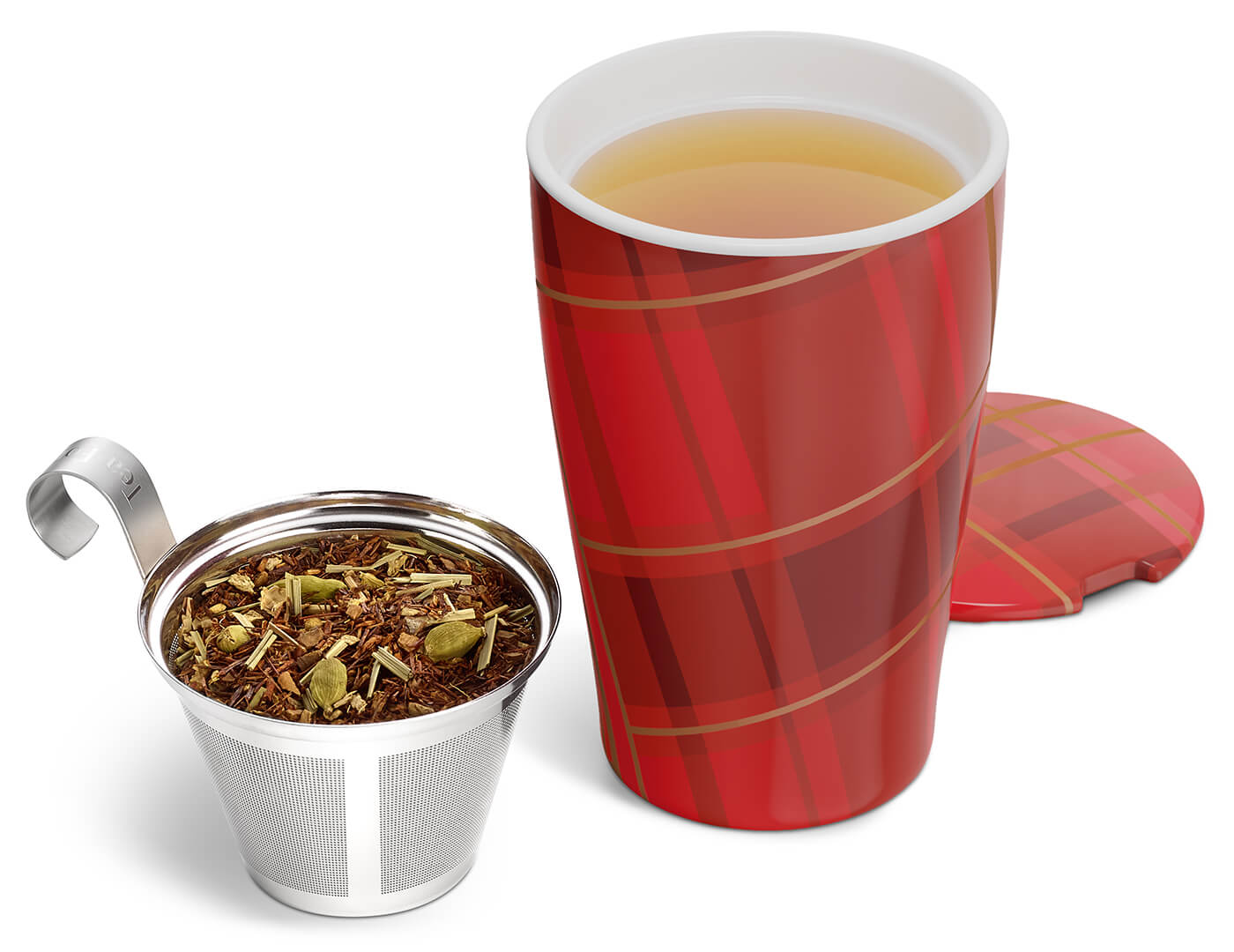 Warming Joy KATI Steeping Cup with stainless steel infusing basket and ceramic lid