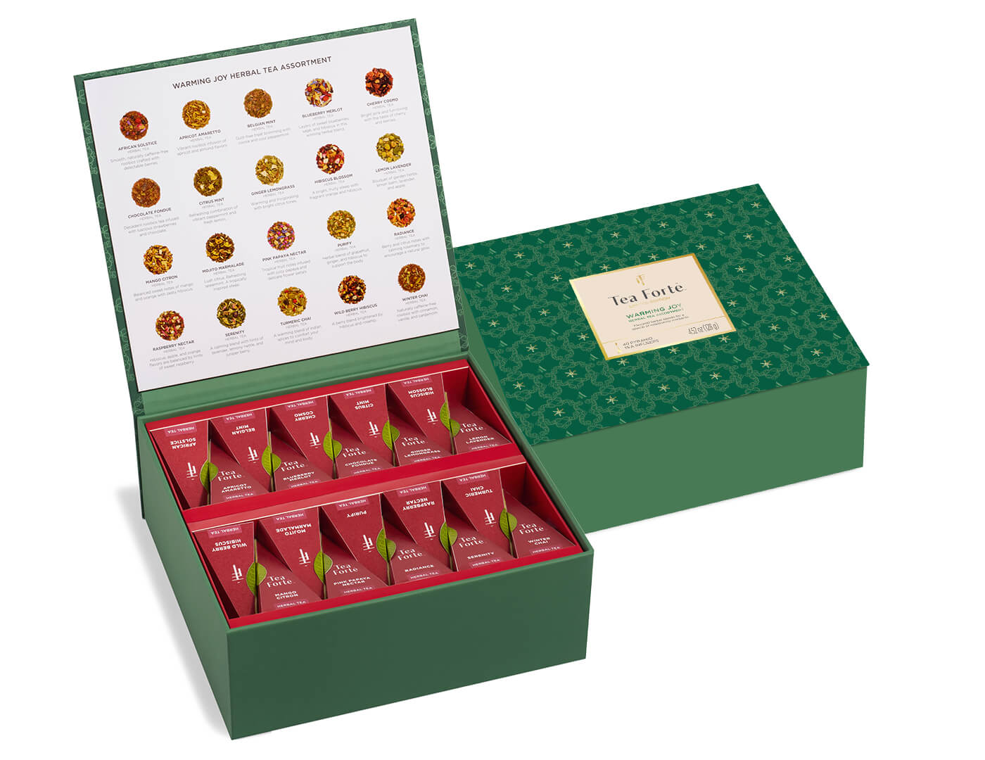 Tea Chest Warming Joy, open and closed