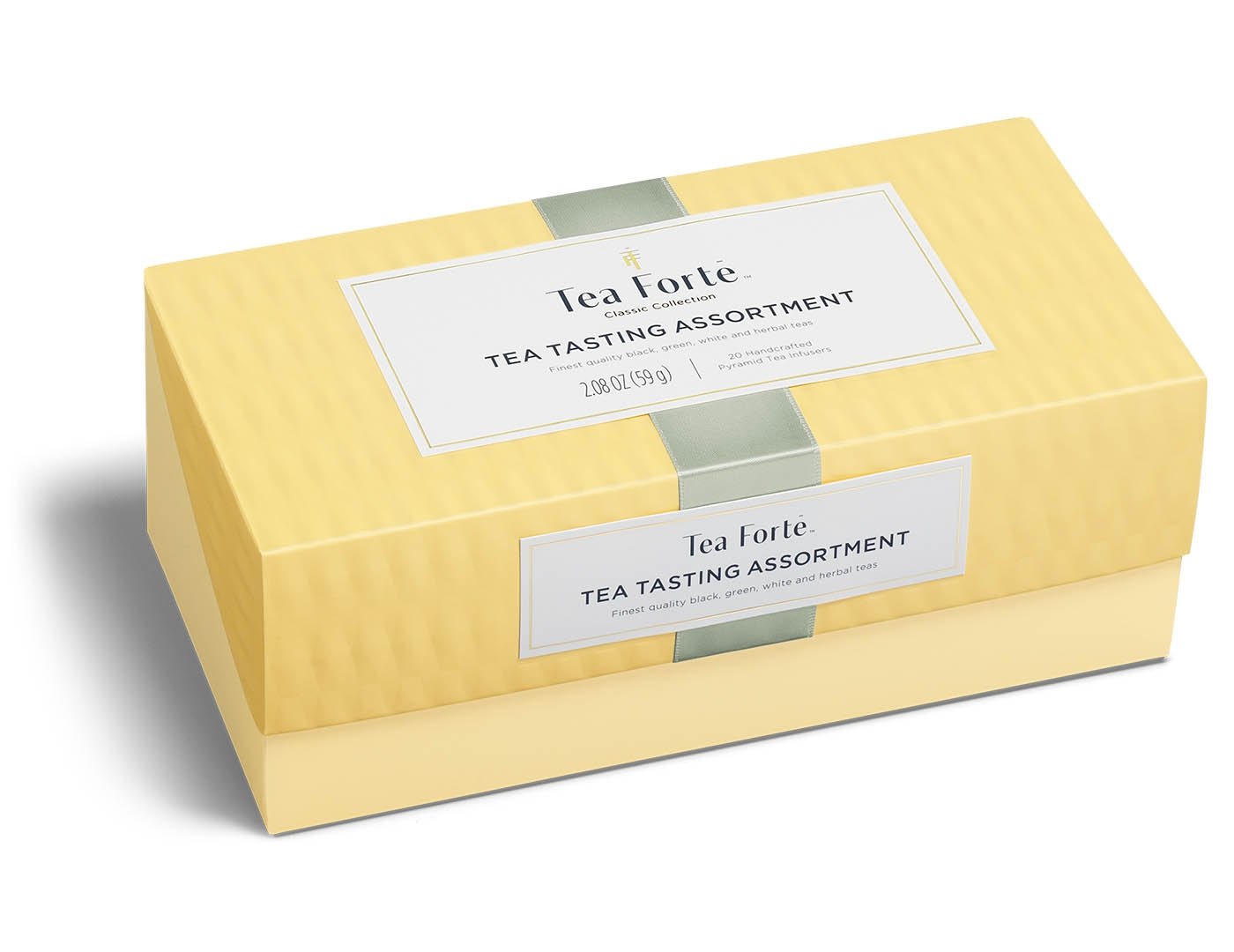 Tea Tasting tea assortment in a 20 count presentation box with lid closed