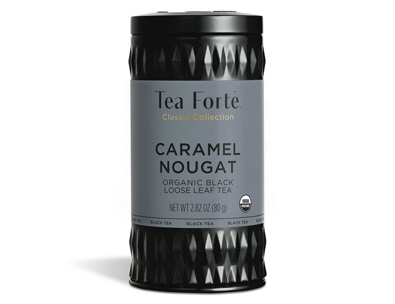 Caramel Nougat tea in a Loose Leaf Tea Canister