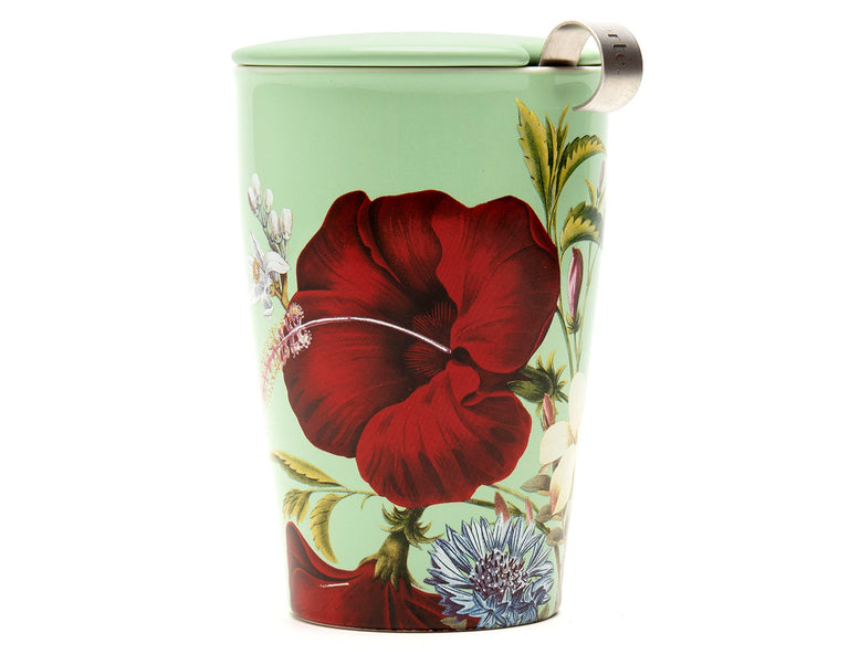 Fleur design KATI® Steeping cup with infuser showing closeup of cup