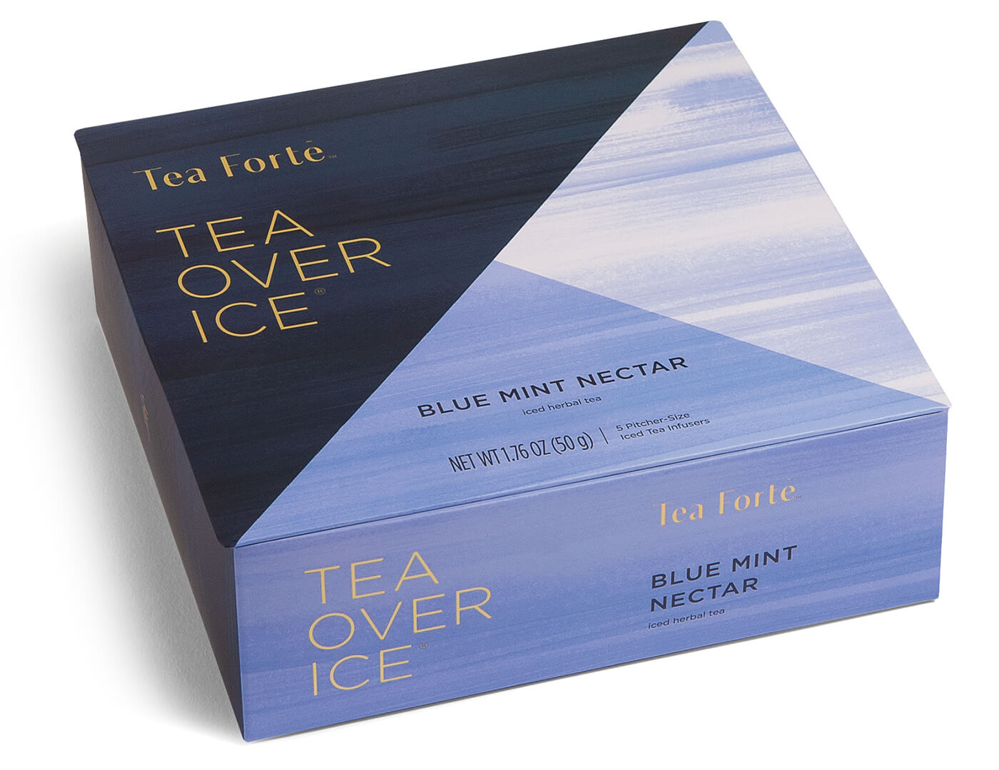 Closed box of Blue Mint Nectar Tea Over Ice 5pk
