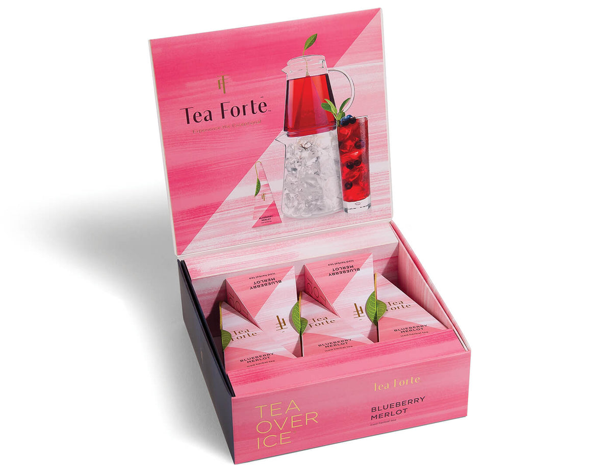 Iced Blueberry Merlot Tea Over Ice 5pk Box Gourmet Iced Tea Tea Forte