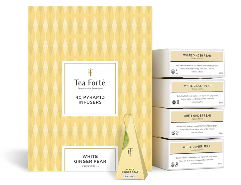White Ginger Pear Event Box of 40 pyramid tea infusers