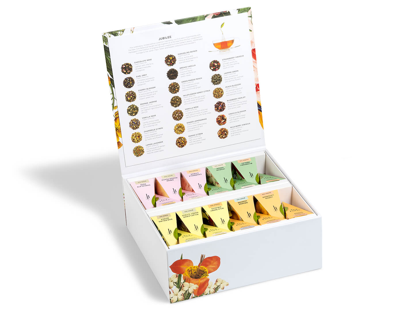 Jubilee Tea Chest of 40 pyramid tea infusers, open box