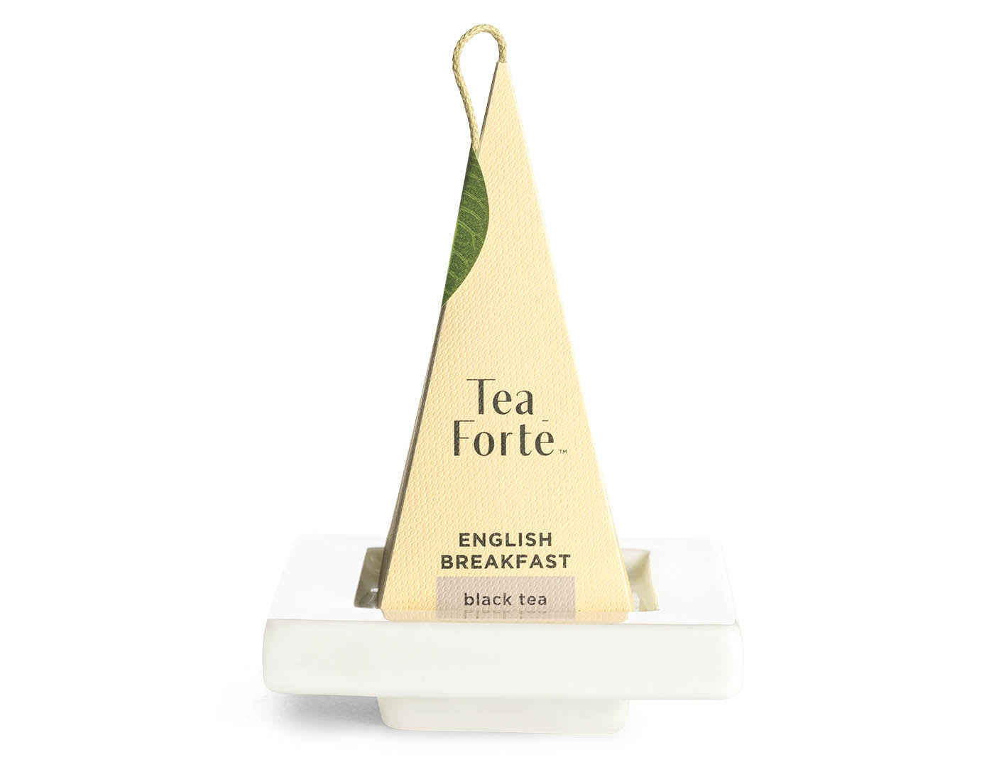 Orchid White Tea Tray with wrapped pyramid infuser on top