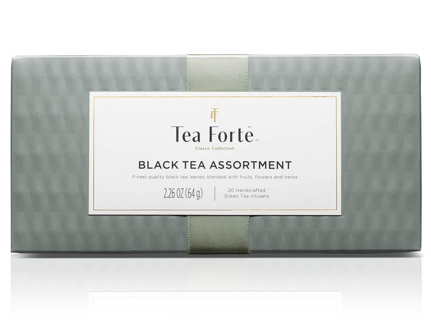 Black tea assortment in a 20 count presentation box - view of box top
