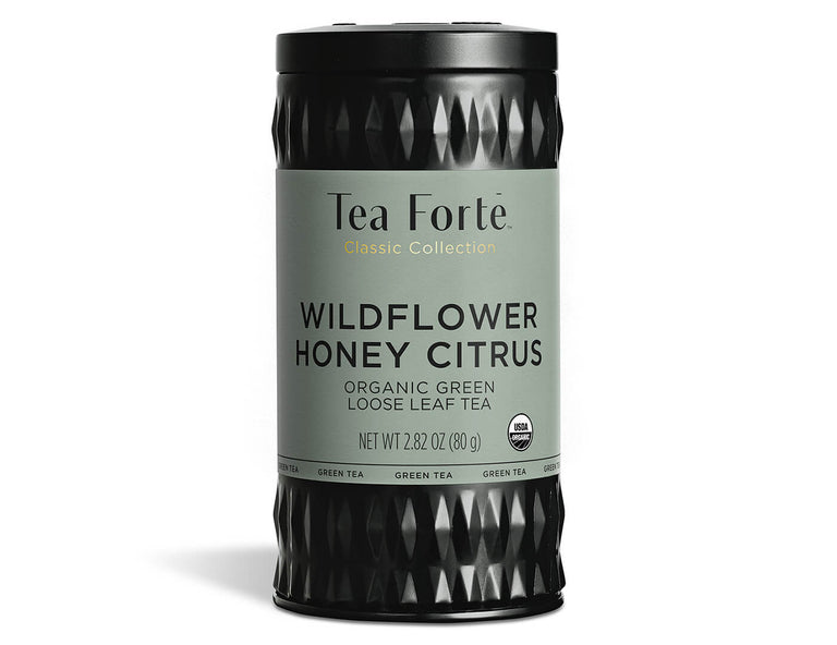 Wildflower Honey Citrus tea in a canister of loose tea