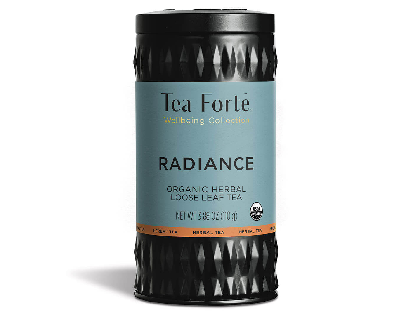Radiance tea in a canister of loose tea